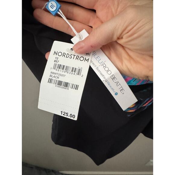 NWT Bleu by Rod Beattie Women's Plunge-Neck One-Piece Swimsuit in Black SZ 12 - Picture 4 of 5